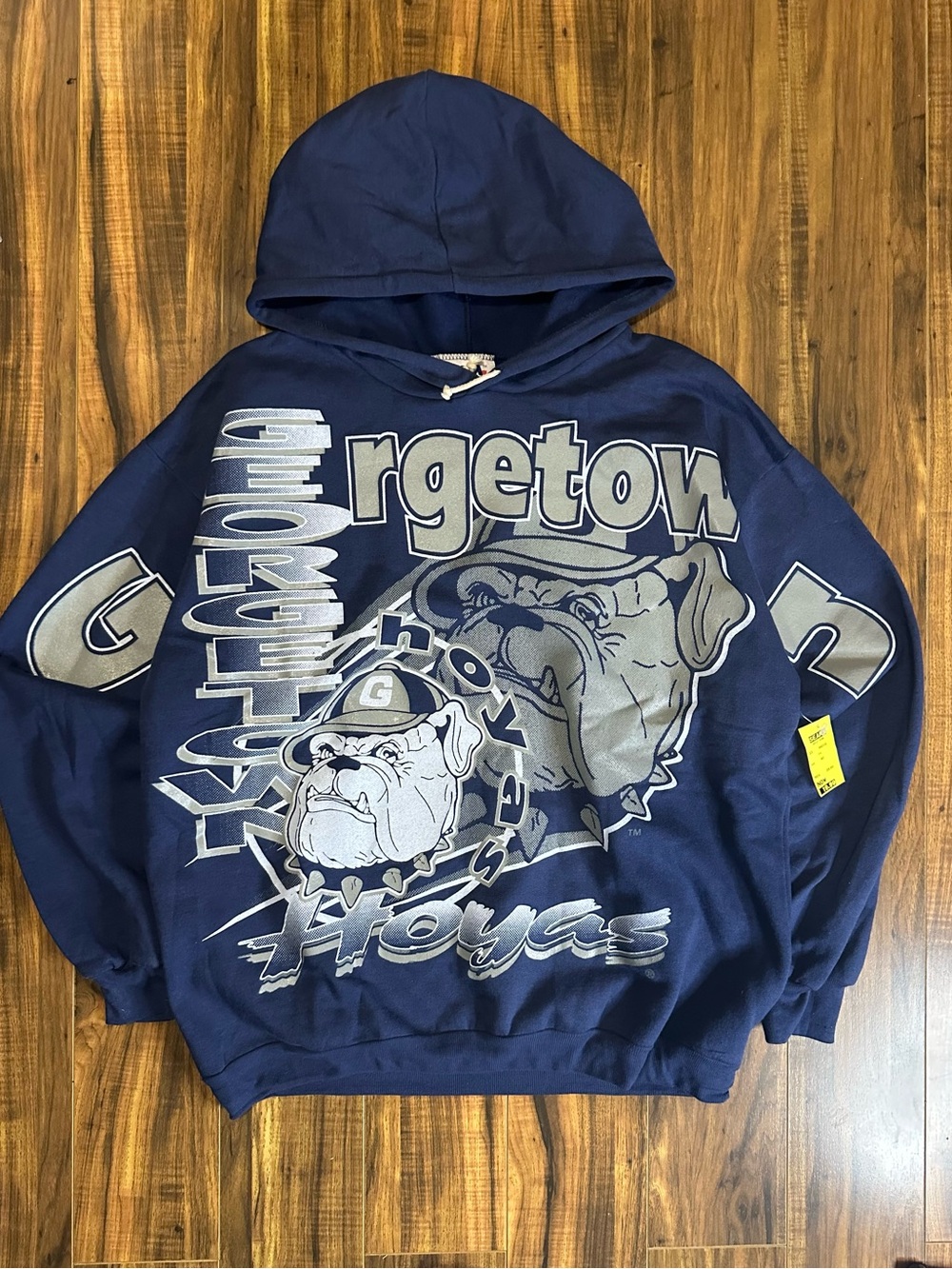 Vintage 90’s BNWT Georgetown Hoyas Navy Graphic Hoodie